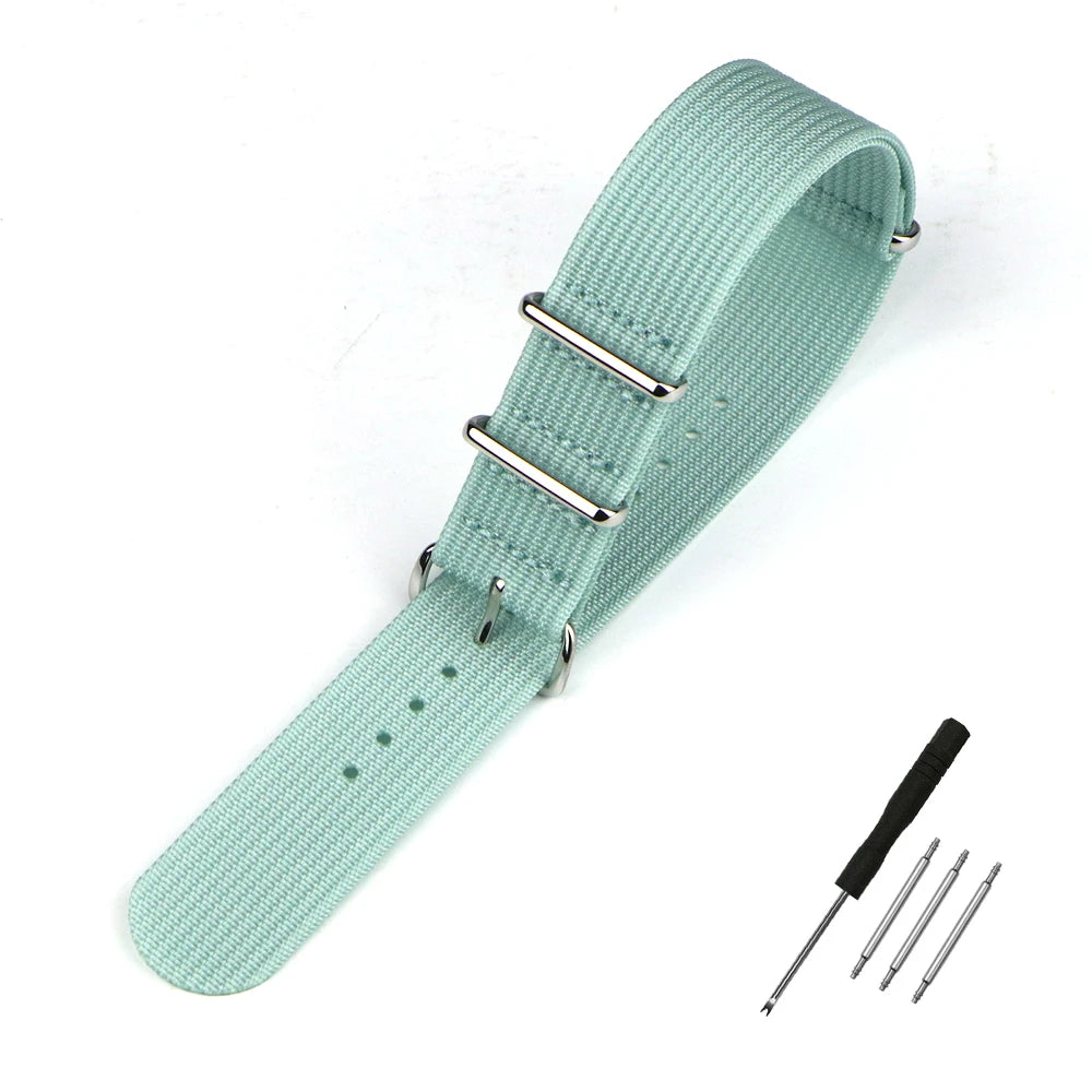 Nylon Watch Band Ribbed Strap 16mm 18mm 19mm 20mm 21mm 22mm 24mm Military Ballistic Fabric Replacement Premium Watchband
