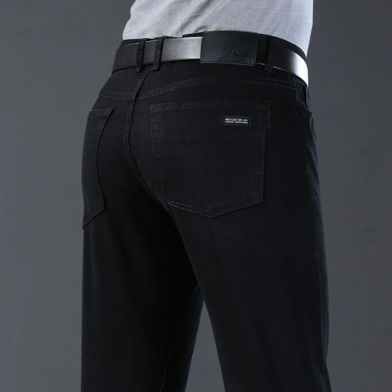 Men's Black Stretch Business Jeans