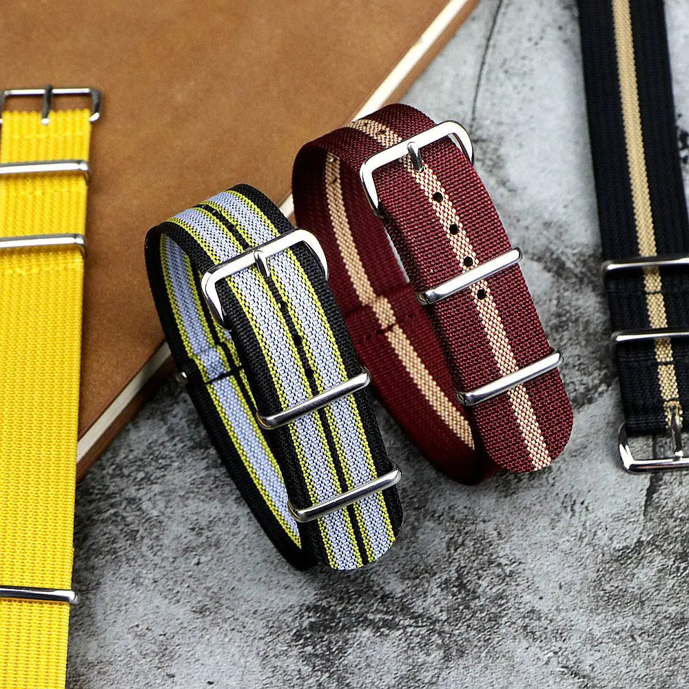 Nylon Watch Band Ribbed Strap 16mm 18mm 19mm 20mm 21mm 22mm 24mm Military Ballistic Fabric Replacement Premium Watchband