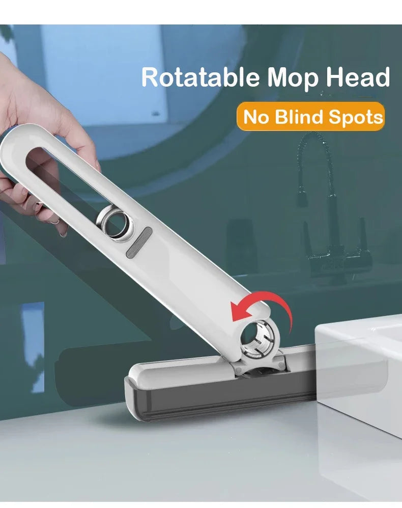 Mini Mop Self Squeeze Mop Powerful Folding Household Clean Tools No Hand Wash Strong Absorbent Mop for Bathroom Kitchen Desktop