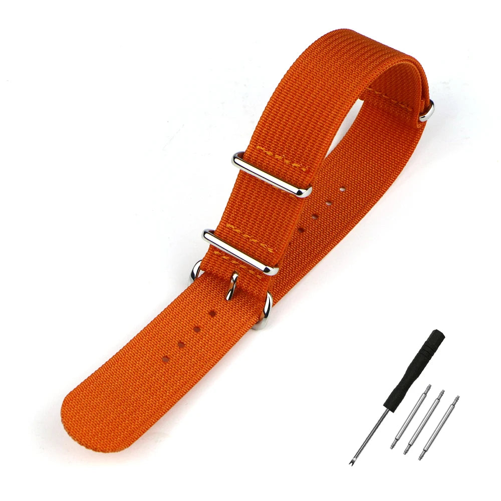 Nylon Watch Band Ribbed Strap 16mm 18mm 19mm 20mm 21mm 22mm 24mm Military Ballistic Fabric Replacement Premium Watchband
