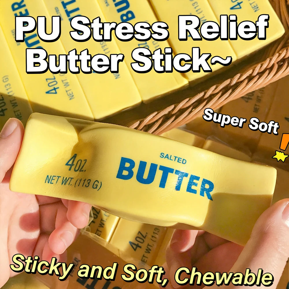 Butter Stick Squishy Toy Slow Rising Squeeze Toy Butter Bar Brick Squishy Fidget Toy Anti Stress Release Hand Relax Gift Toy