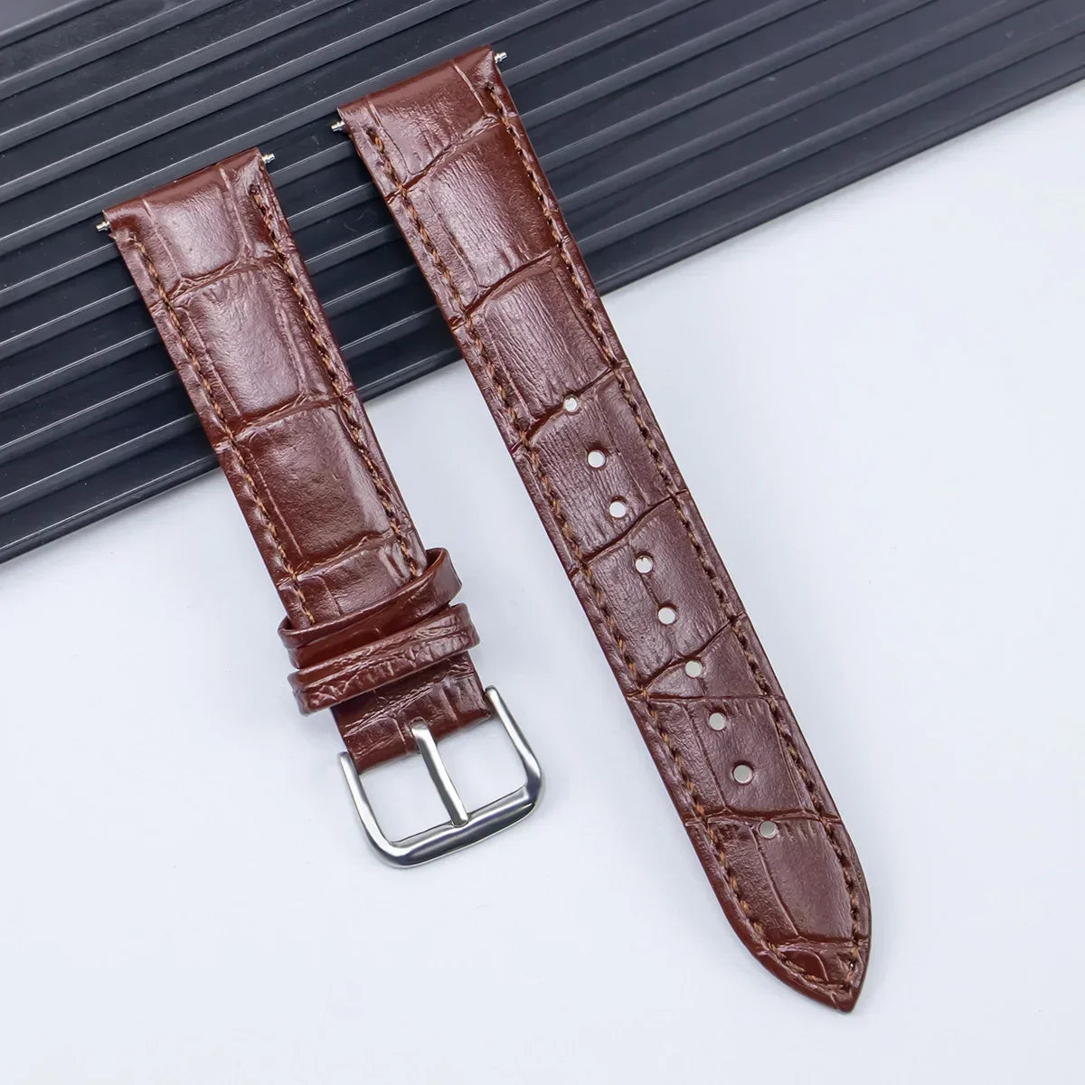 Genuine Leather Watchbands 12/14/16/18/20/22/24 mm Watch Band Strap Steel Pin buckle High Quality Wrist Belt Bracelet