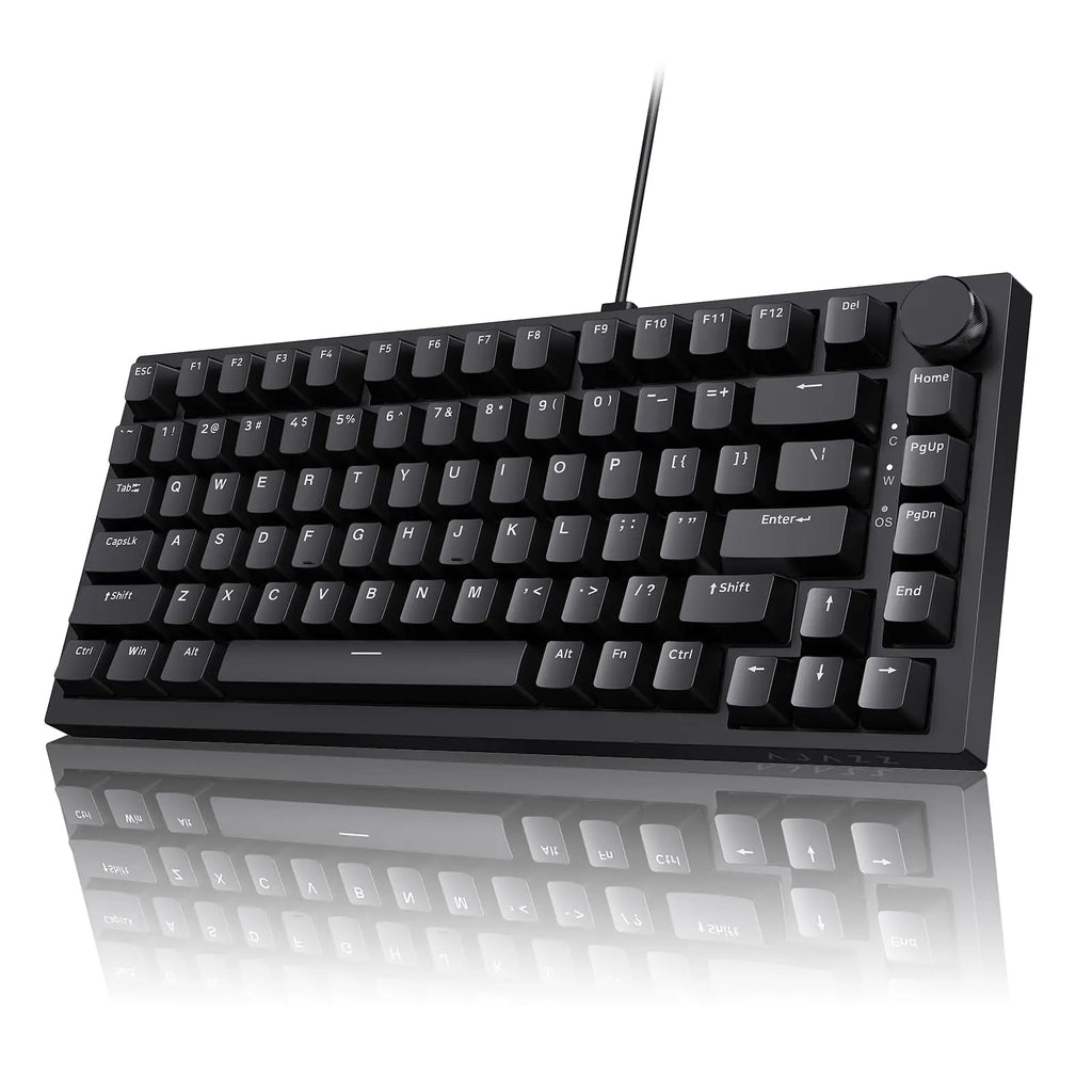 AK820 Red-Switch Mechanical Gaming Keyboard, 75% Layout, Hot-Swappable Switches, Featuring a USB-C Port, White Backlighting, Fiv