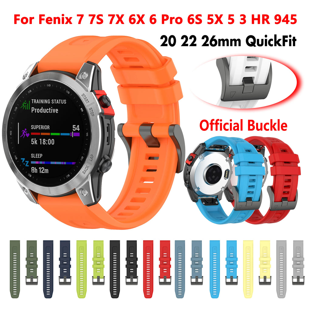 Silicone Bracelet for Garmin Fenix 7X 7 7S 6 6X Pro Watch Band Strap for Fenix 5X 5S Plus 3HR 945 935 Wrist 20 22 26mm QuickFit
