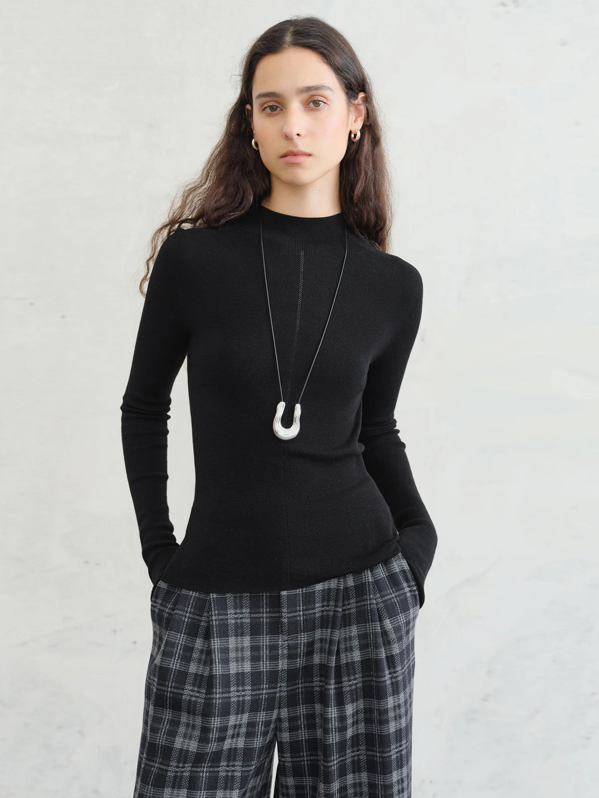 FSLE【Premium Series】German Biella Wool Autumn Super Fine Washable Seamless One-Piece Mock Neck Thermal Base Layer Shirt Women