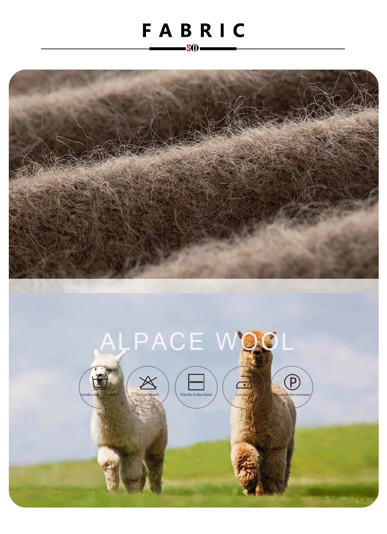 SuyaDream Warm Alpaca Pullovers for Woman, Dropped Sleeved Loose Sweaters, Brushed Wool Knit Sweater, 2026 Fall Winter Top