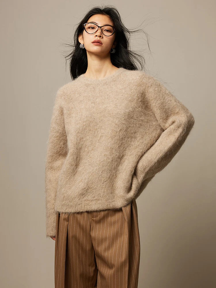 Women's Brushed Alpaca Loose Sweater