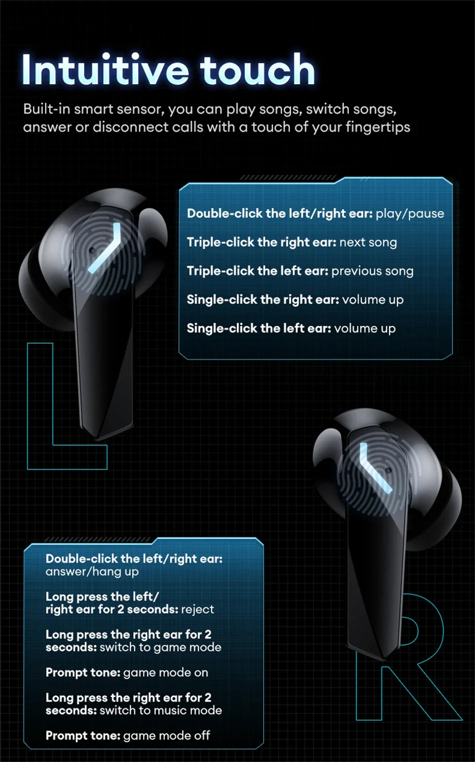 Lenovo XT53 Wireless Bluetooth 5.3 Earphones Gaming Low Latency Dual Mode Music Earbuds Sports In-Ear Headset With Mic New Gifts