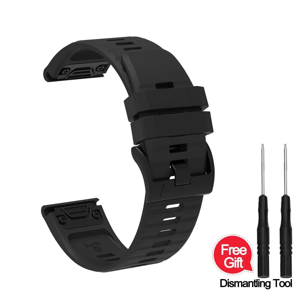 22mm 26mm Quick Fit Silicone Strap For Garmin Fenix 8/7/7X/6/6X Pro Replacement Watch Band For Garmin EPIX/Enduro 3