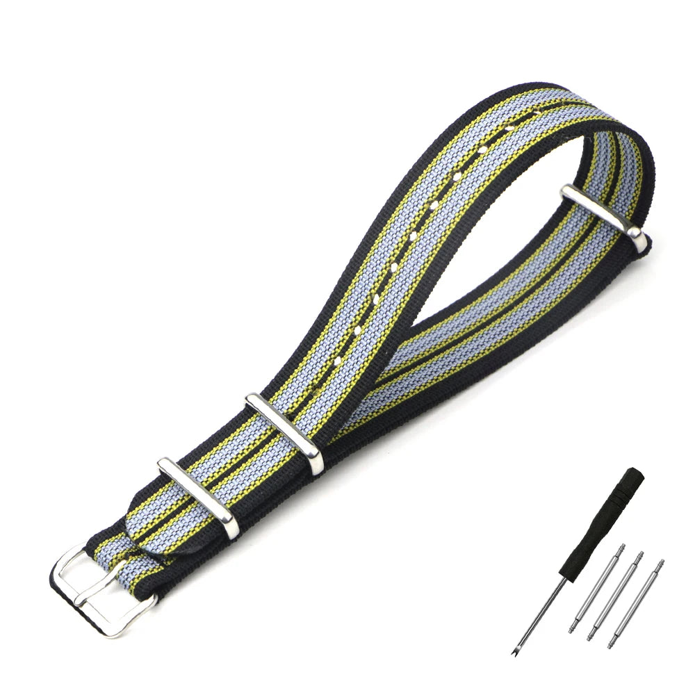 Nylon Watch Band Ribbed Strap 16mm 18mm 19mm 20mm 21mm 22mm 24mm Military Ballistic Fabric Replacement Premium Watchband