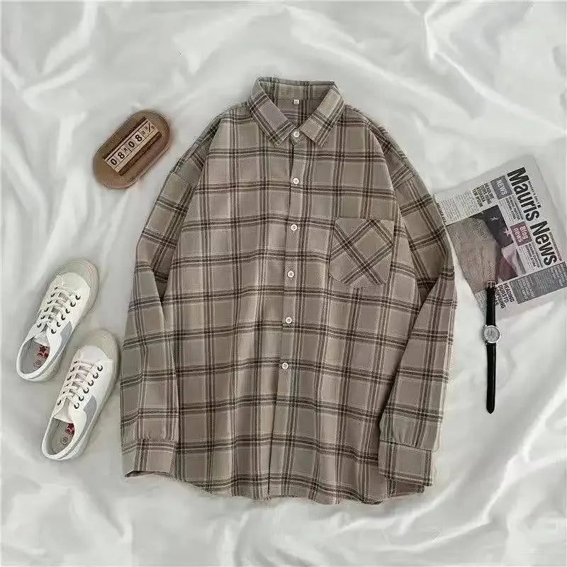 Women's Vintage Plaid Oversized Shirt