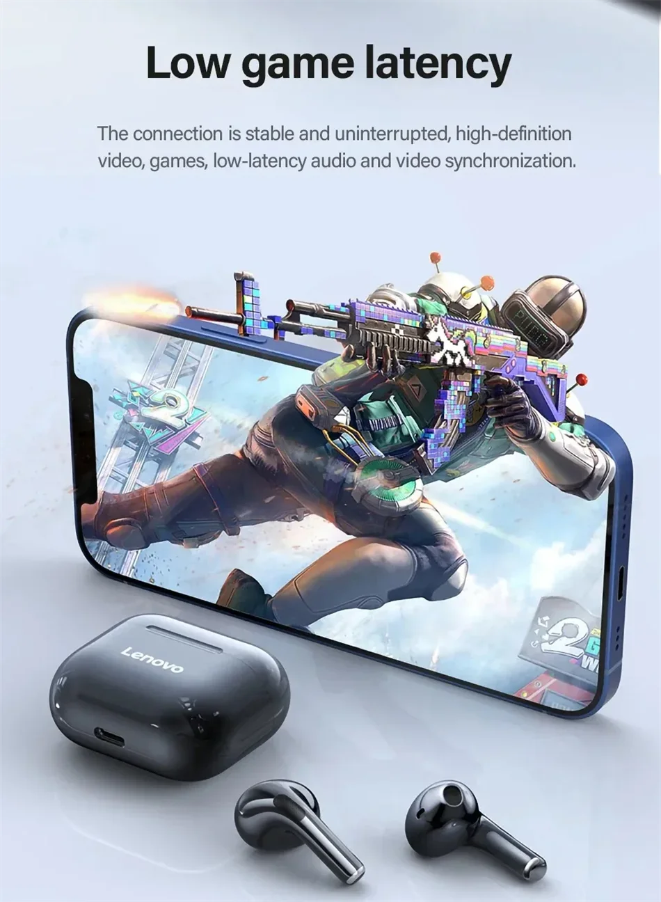 Original Lenovo LP40 Wireless Bluetooth5.4 Headphones TWS Earphones Touch Control Sport Headset Stereo Earbuds For Phone Android