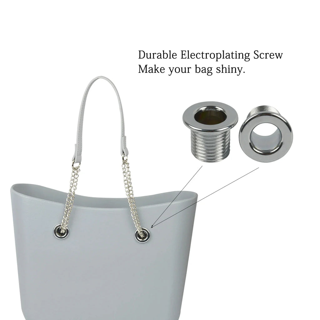 New 1 Pair Obag Silver Long OT Double Chain With Metal Plating Screw For OBag Handle O Bag Women Bag Shoulder HandBag