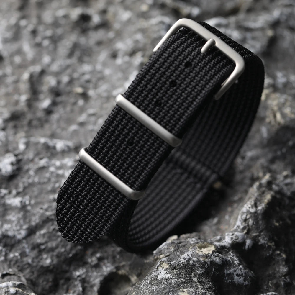 Ribbed Nylon Military Watch Band 18-22mm