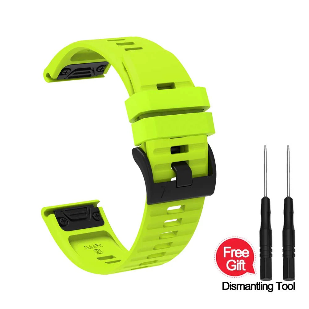 22mm 26mm Quick Fit Silicone Strap For Garmin Fenix 8/7/7X/6/6X Pro Replacement Watch Band For Garmin EPIX/Enduro 3