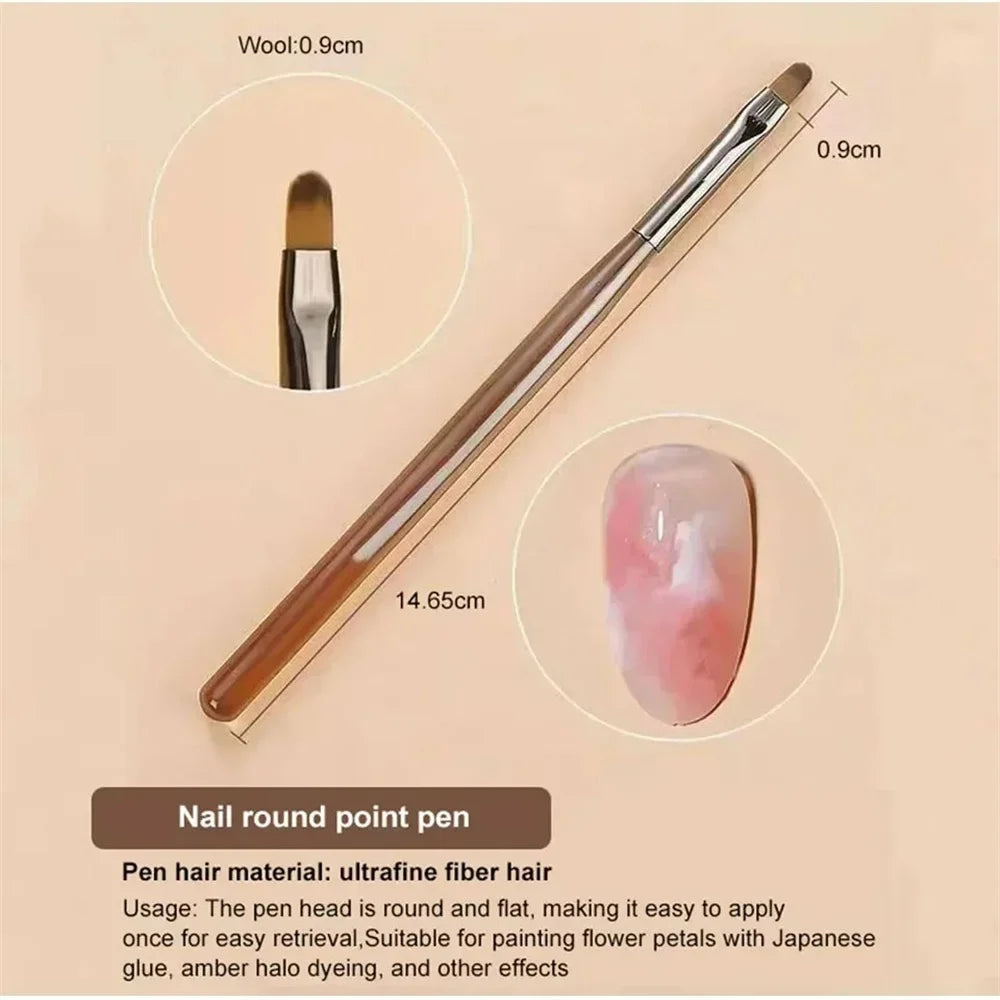 9PCS Professional Nail Brush for Nail Art Liner Brushes Elongated Lines Striping Drawing Painting Nail Design Pen Manicure Tool