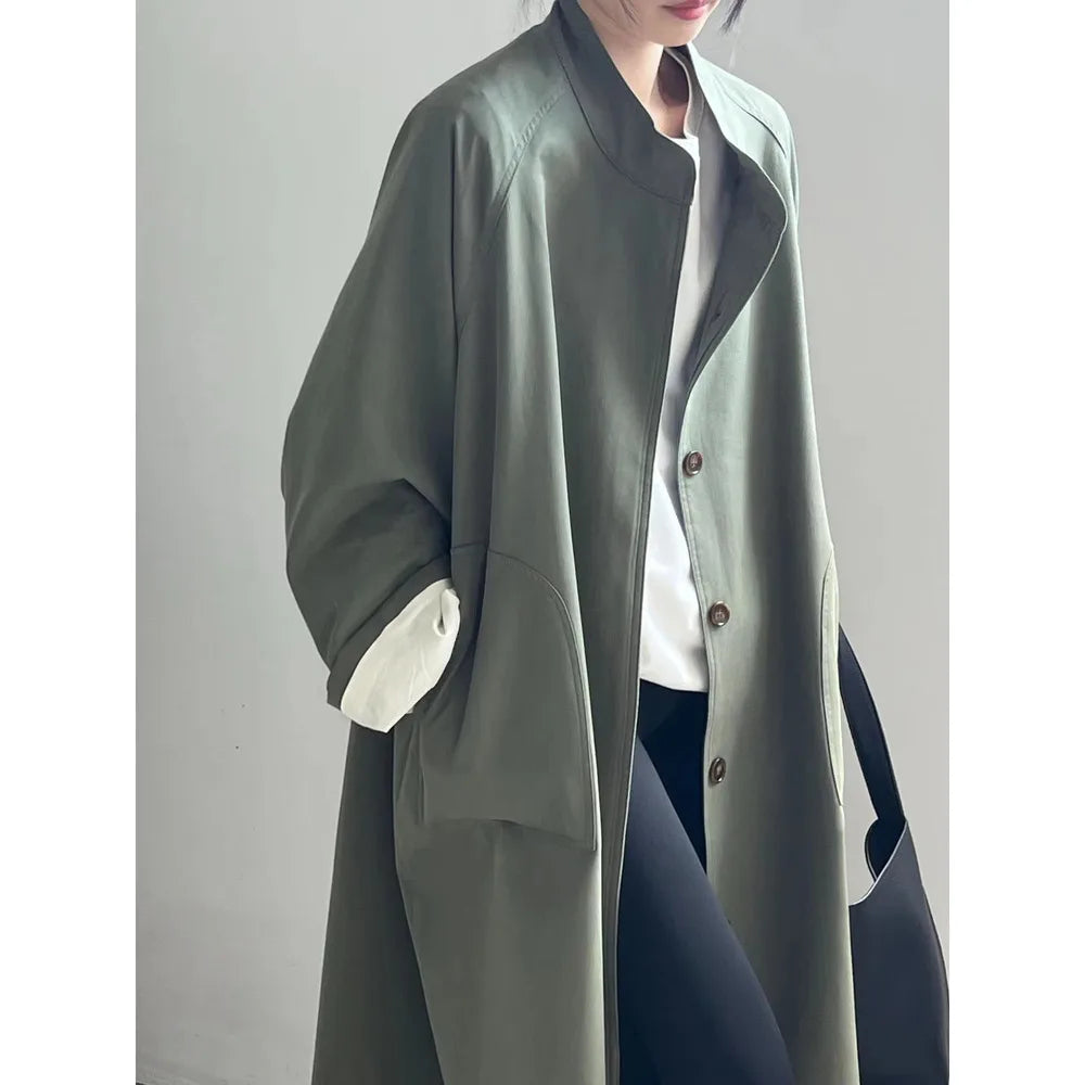 Women's Stand-Collar Trench Coat