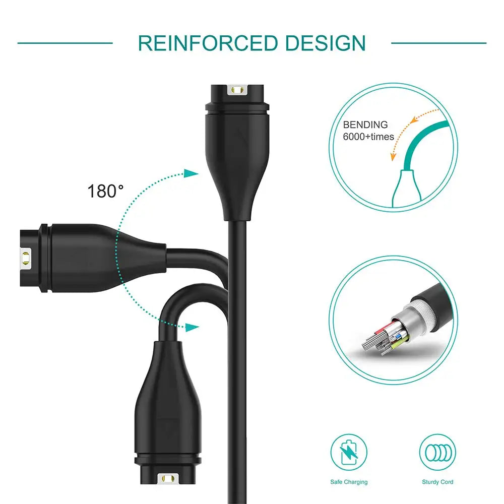 For Garmin Fenix 5 5S 5X Plus 6 6S 6X Pro 7 7S 7X Charger USB-C Charger Smartwatch Charger Cable Replacement Charger 3.3ft