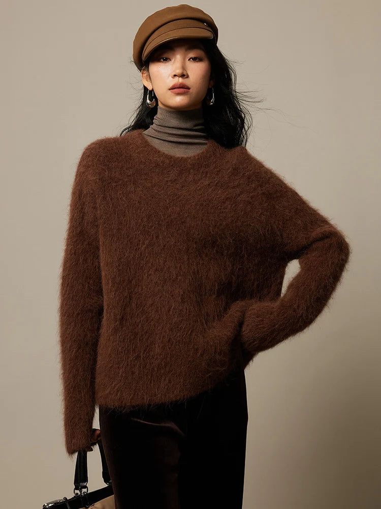 Women's Brushed Alpaca Loose Sweater