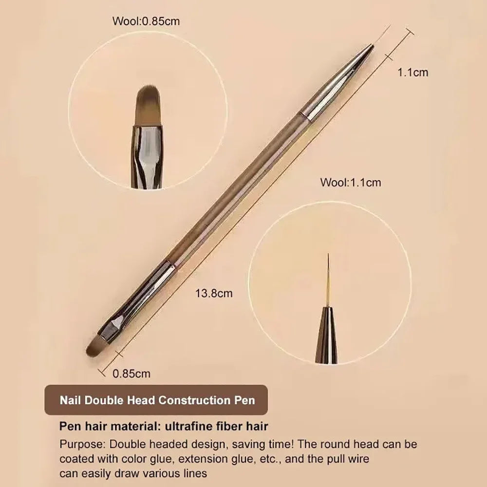 9PCS Professional Nail Brush for Nail Art Liner Brushes Elongated Lines Striping Drawing Painting Nail Design Pen Manicure Tool