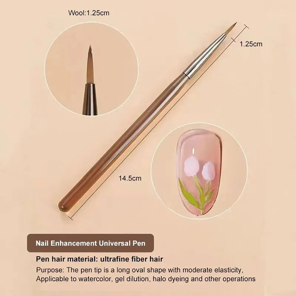 9PCS Professional Nail Brush for Nail Art Liner Brushes Elongated Lines Striping Drawing Painting Nail Design Pen Manicure Tool