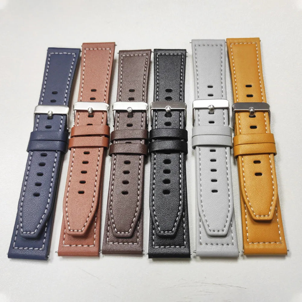 20mm 22mm Leather Watch Band For Huami Amazfit BALANCE 2 Sports Strap Amazfit Bip 6 5/Active 2 Replacement Wristband Accessories