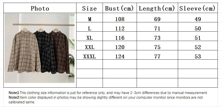 Women's Vintage Plaid Oversized Shirt