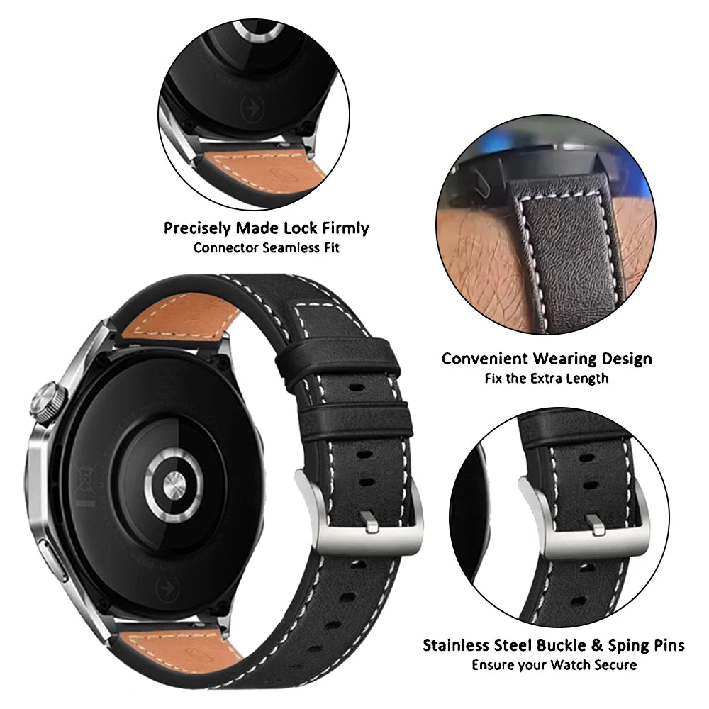 20mm 22mm Leather Watch Band For Huami Amazfit BALANCE 2 Sports Strap Amazfit Bip 6 5/Active 2 Replacement Wristband Accessories