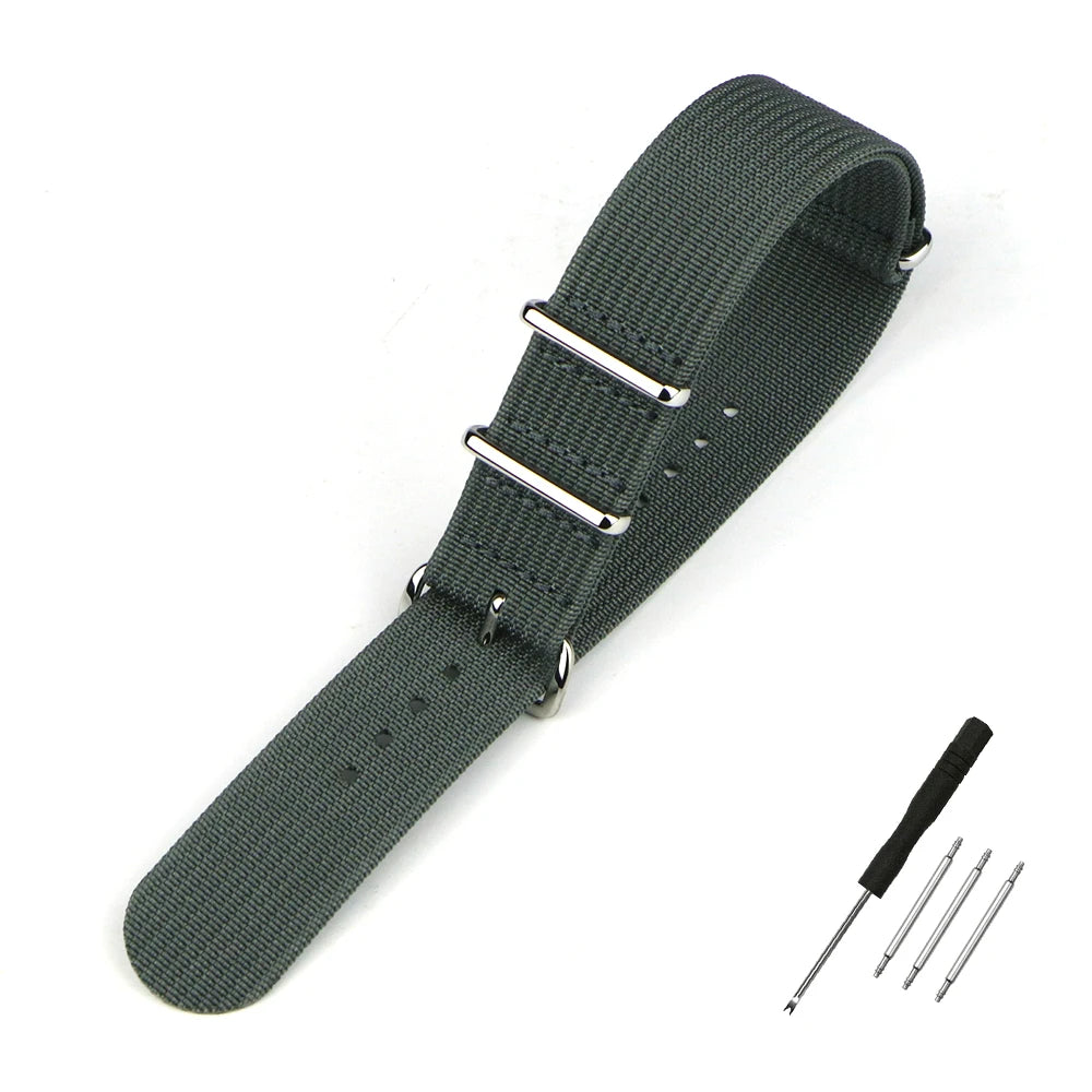 Nylon Watch Band Ribbed Strap 16mm 18mm 19mm 20mm 21mm 22mm 24mm Military Ballistic Fabric Replacement Premium Watchband