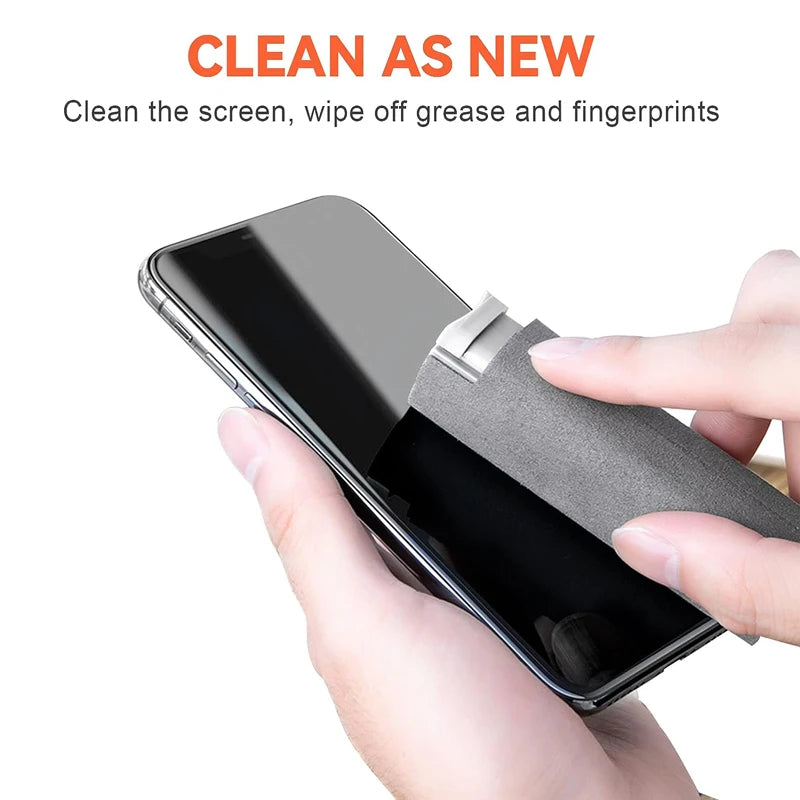 2-in-1 Microfiber Screen Cleaning Kit Empty Spray Bottle & Cleaning Cloth for Phone Tablet Laptop Computer