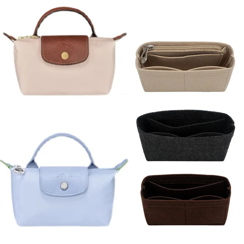 1/2pcs Trendy Felt Insert Bag Organizer Makeup Organizers Liner Perfect for Brand Women's Handbags Cosmetic Bags Bag Accesories