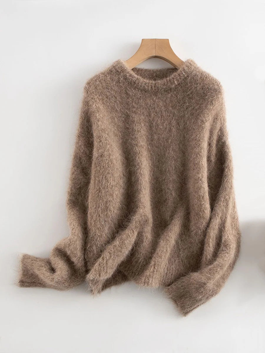 Women's Brushed Alpaca Loose Sweater