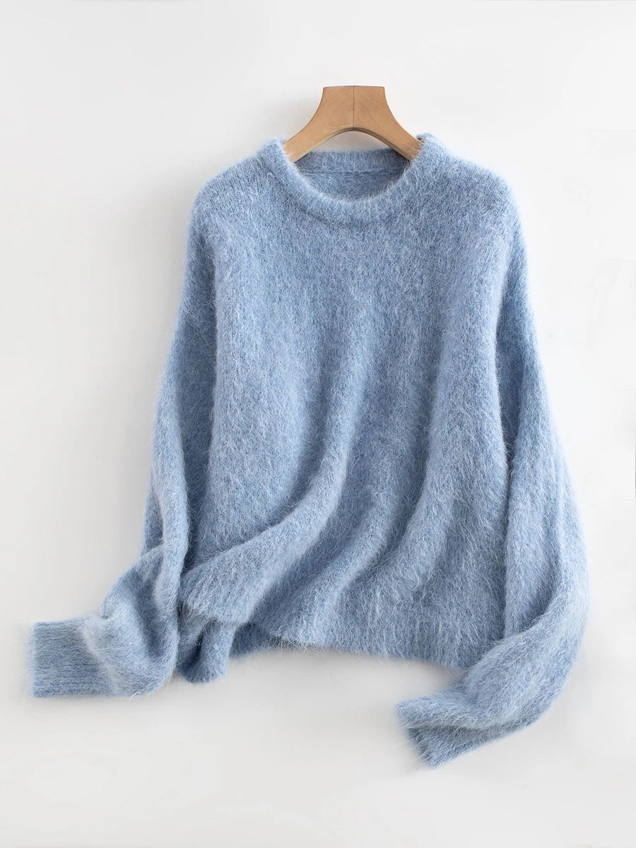 Women's Brushed Alpaca Loose Sweater