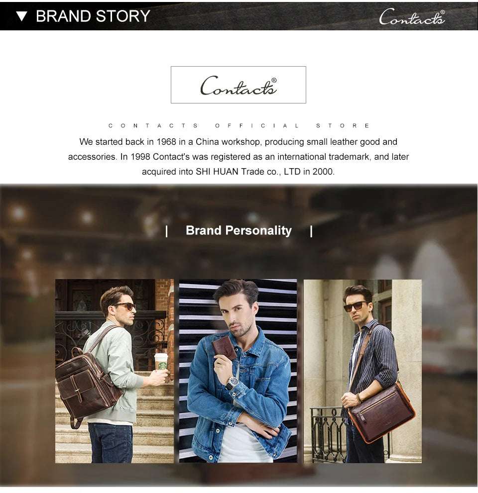 CONTACT'S Men Clutch Wallet Genuine Leather Long Wallet Hasp Card Holder Vintage Male Zipper Coin Purse Money Bag Portemonnee