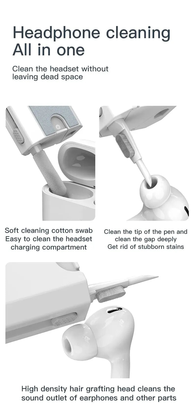 8 IN 1 Cleaning Kit Keyboard Cleaner For AirPods iPhone Cleaning Tools Keycap Puller Set Screen Brush Earphone Cleaning Pen