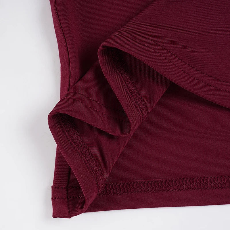 SUCHCUTE Sexy Long Sleeve Solid Patchwork Square Collar T-Shirt Women Elegant Lace Bandage Ruffles Crop Autumn Clothes 2025