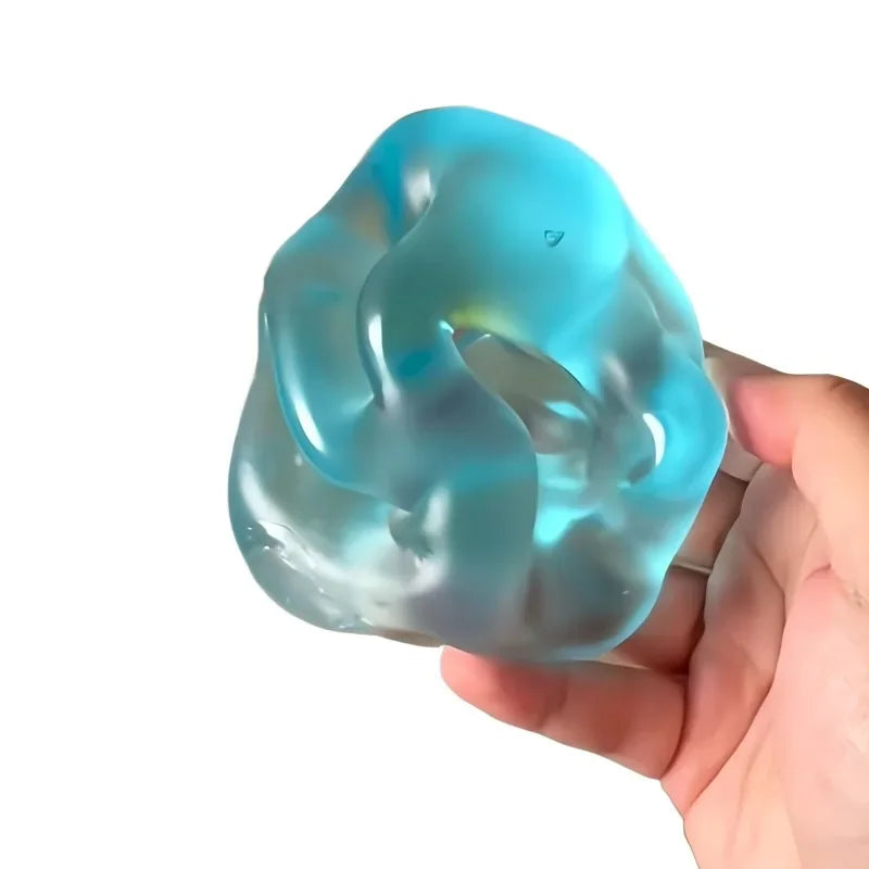 1pc Blue Maltose Squishy Transparent Slow Rebound Stress Relief Desk Ornament Sensory Fidget for Adults Home Decor Art Figurine