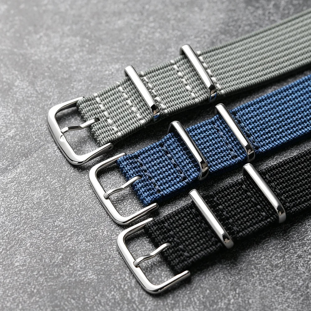 New Ribbed Nylon Watchband Nylon Watch Strap 18mm 20mm 22mm Watchband Accessories for Military Watch Band Bracelets