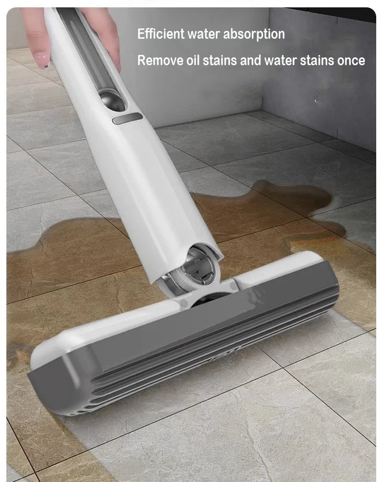Mini Mop Self Squeeze Mop Powerful Folding Household Clean Tools No Hand Wash Strong Absorbent Mop for Bathroom Kitchen Desktop