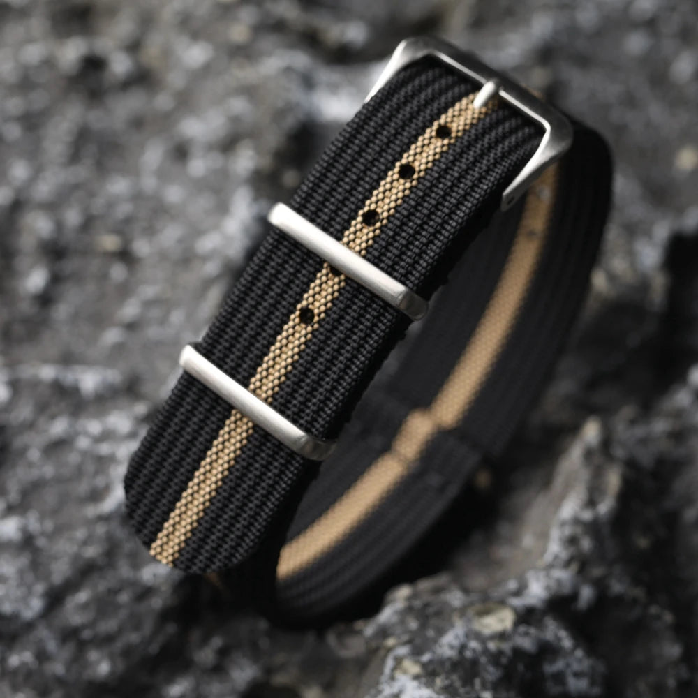 Ribbed Nylon Military Watch Band 18-22mm