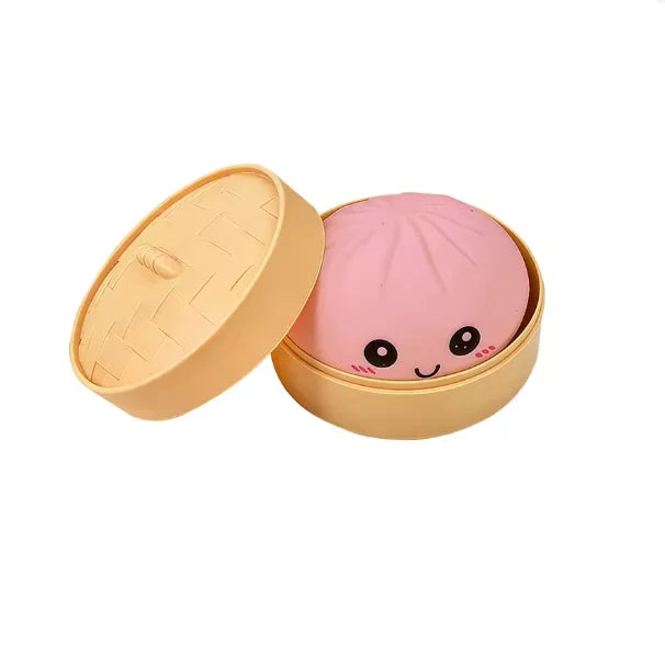 Dumpling Squishy Stress Ball with Steamer Box
