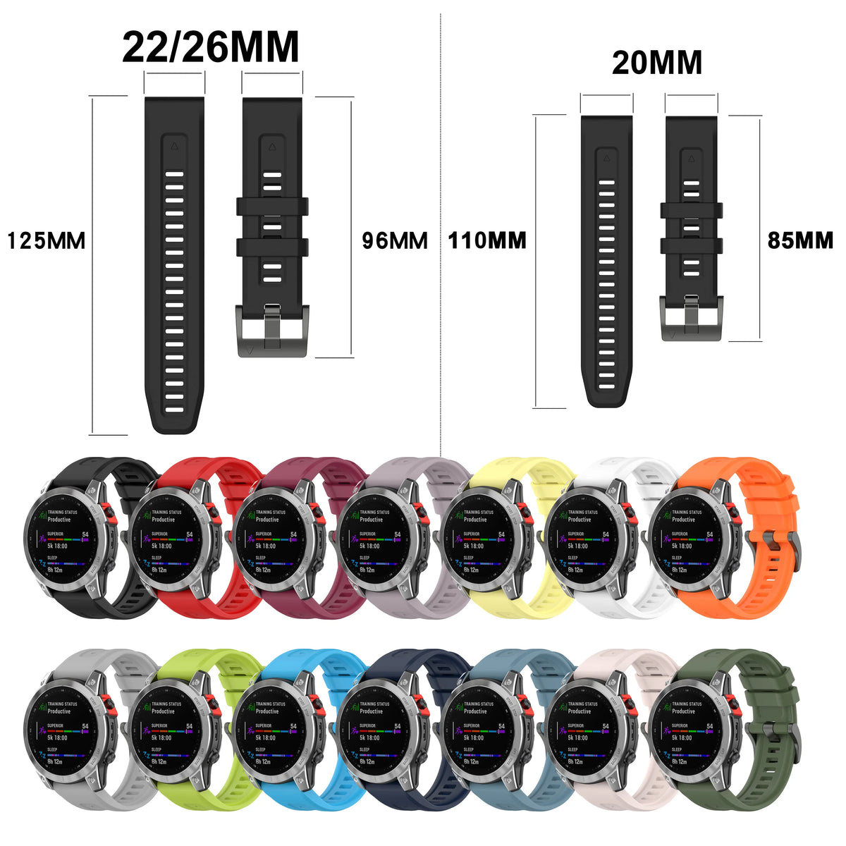 Silicone Bracelet for Garmin Fenix 7X 7 7S 6 6X Pro Watch Band Strap for Fenix 5X 5S Plus 3HR 945 935 Wrist 20 22 26mm QuickFit