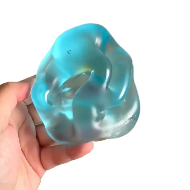 1pc Blue Maltose Squishy Transparent Slow Rebound Stress Relief Desk Ornament Sensory Fidget for Adults Home Decor Art Figurine