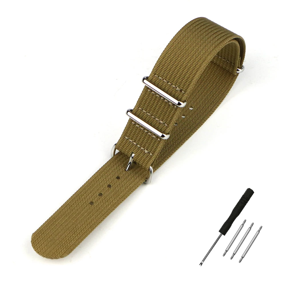 Nylon Watch Band Ribbed Strap 16mm 18mm 19mm 20mm 21mm 22mm 24mm Military Ballistic Fabric Replacement Premium Watchband