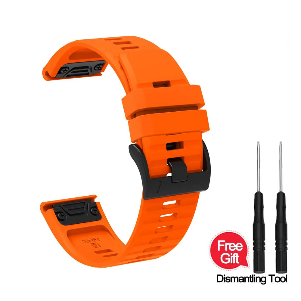 22mm 26mm Quick Fit Silicone Strap For Garmin Fenix 8/7/7X/6/6X Pro Replacement Watch Band For Garmin EPIX/Enduro 3