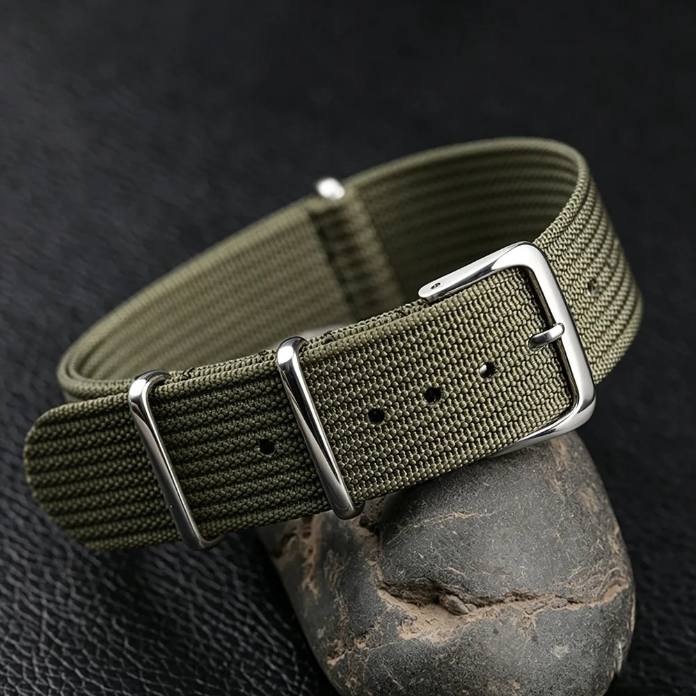 New Ribbed Nylon Watchband Nylon Watch Strap 18mm 20mm 22mm Watchband Accessories for Military Watch Band Bracelets