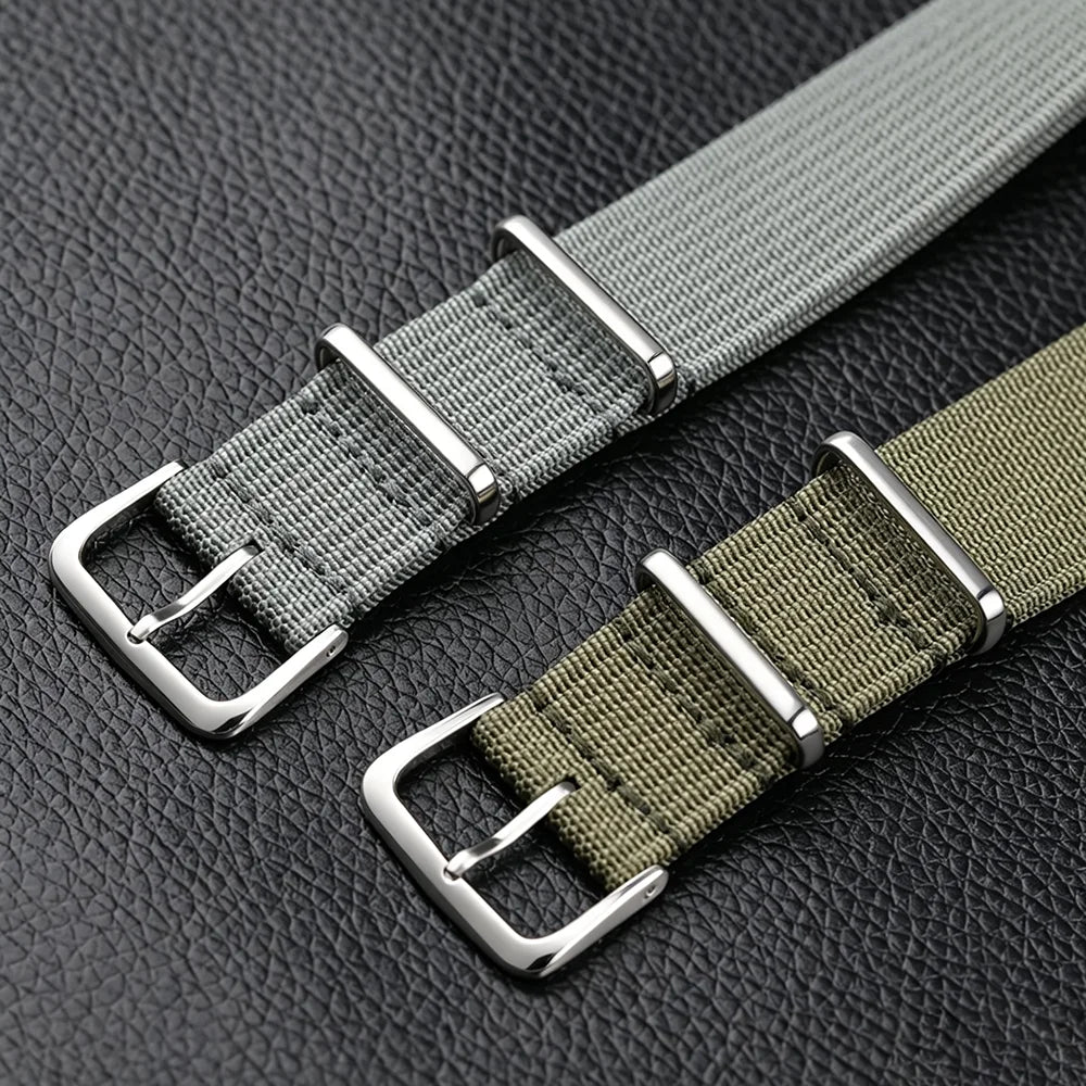 New Ribbed Nylon Watchband Nylon Watch Strap 18mm 20mm 22mm Watchband Accessories for Military Watch Band Bracelets