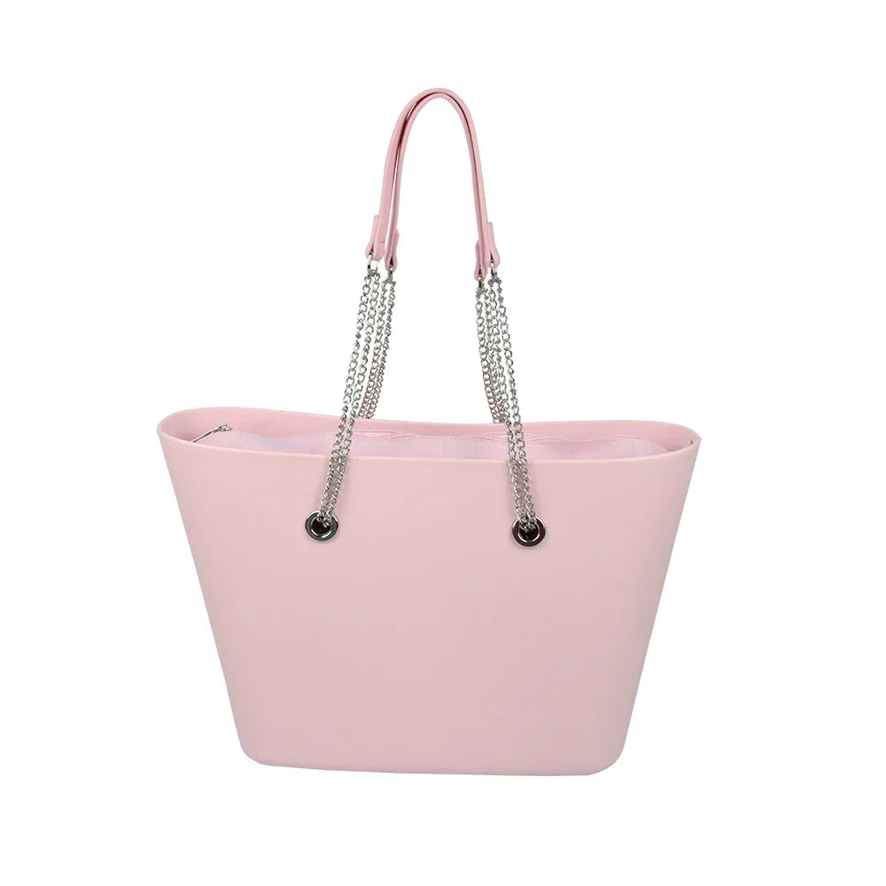 New 1 Pair Obag Silver Long OT Double Chain With Metal Plating Screw For OBag Handle O Bag Women Bag Shoulder HandBag