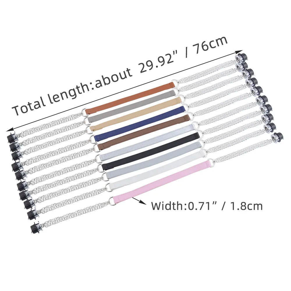 New 1 Pair Obag Silver Long OT Double Chain With Metal Plating Screw For OBag Handle O Bag Women Bag Shoulder HandBag
